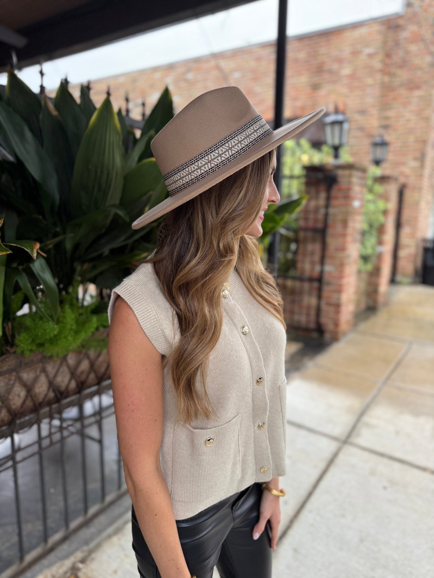 Libby Boho Suede Hat- Tan