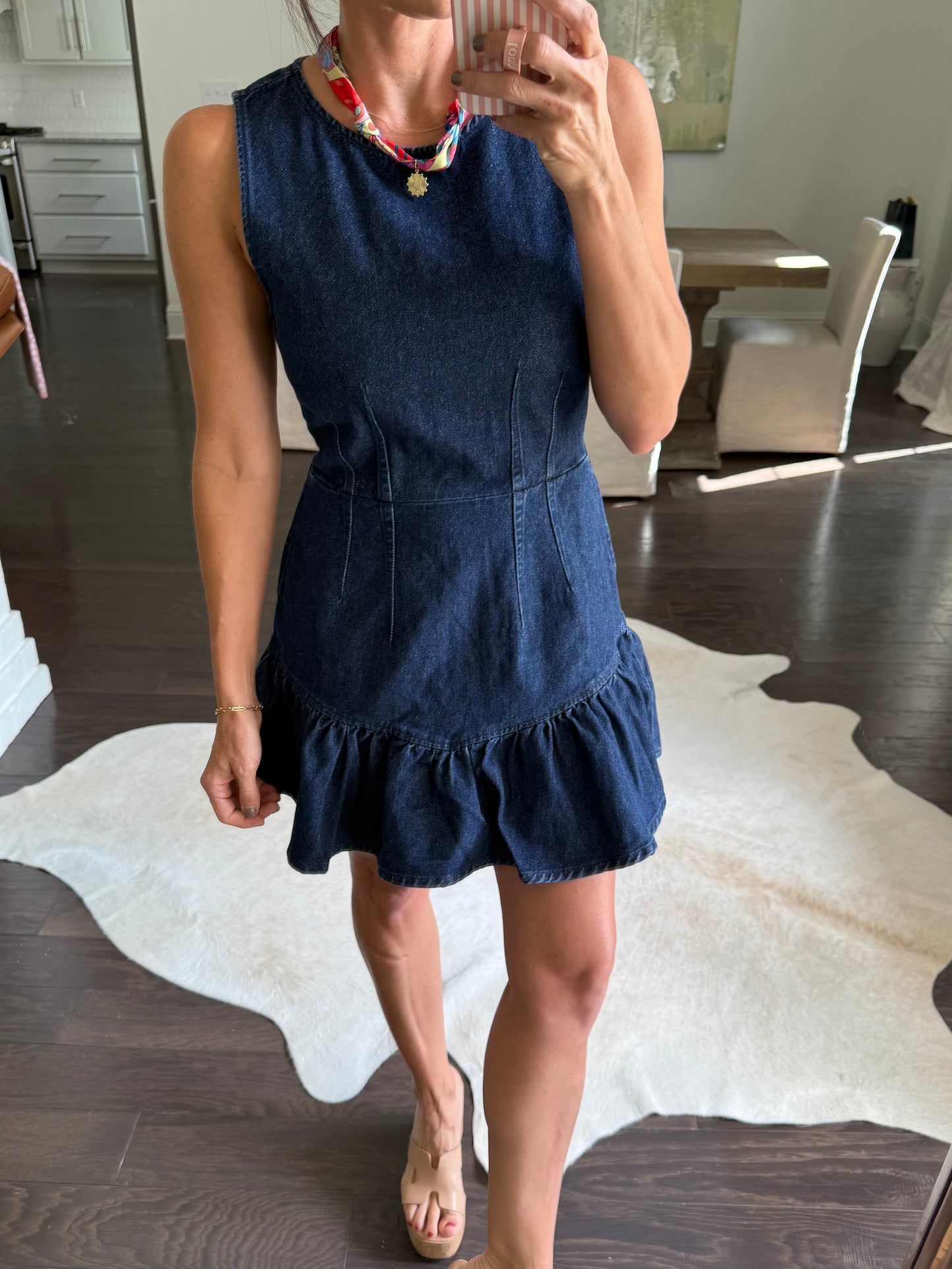 Laurel Denim Ruffle Dress