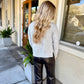 Openwork Knit Sweater- Silver