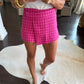Take Care Skort- Pink Tweed