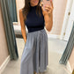 Hunter Maxi Mock Neck- Navy/White Stripe