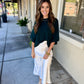 Fallow Flared Sweater Top- Green