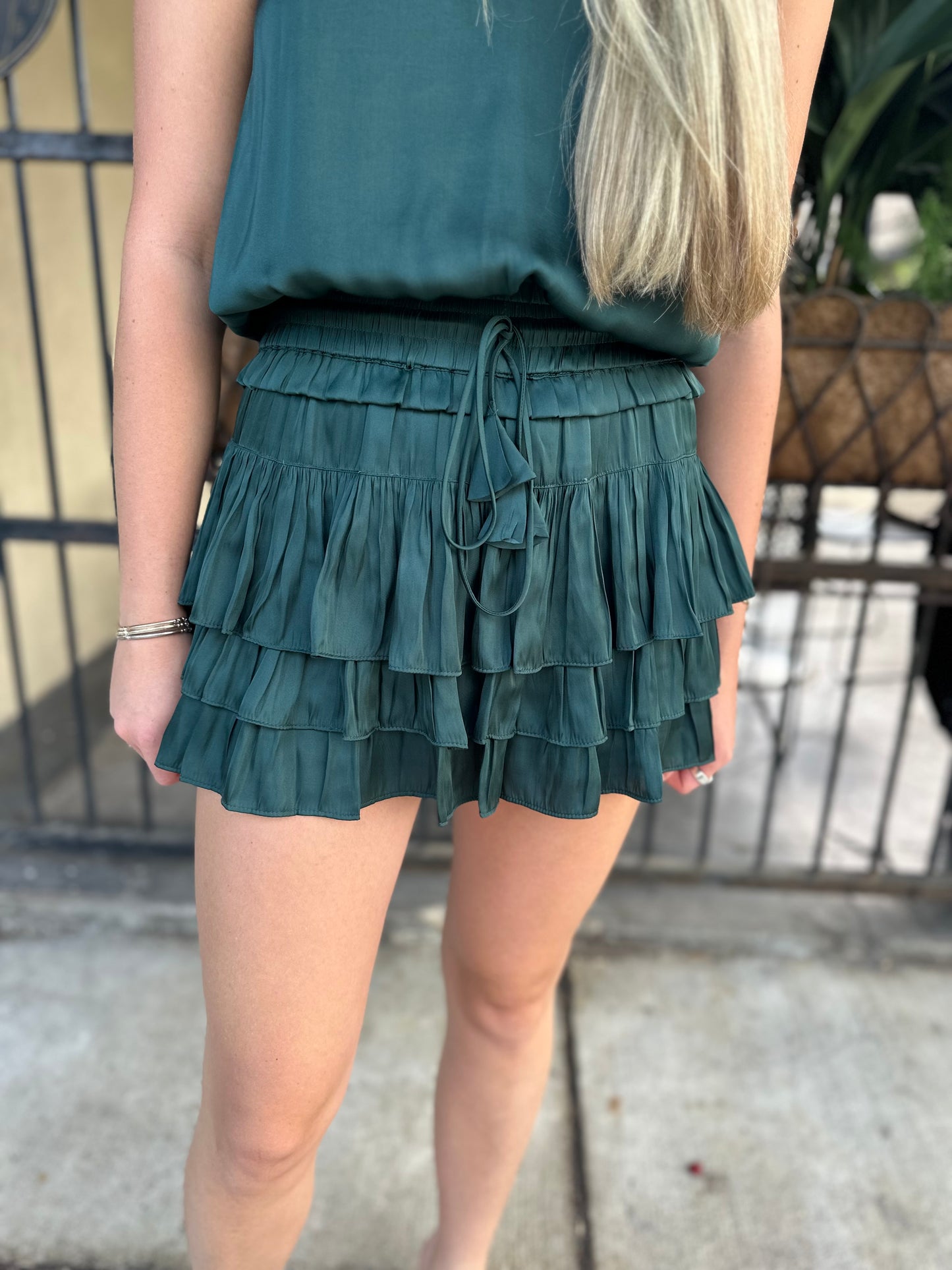 Mandy Layered Skort- Teal Blue