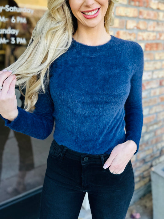 Air Fuzzy Sweater- Navy