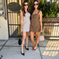 Zara Gingham Romper- Brown