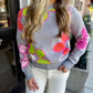 Wiggins Floral Sweater- Grey
