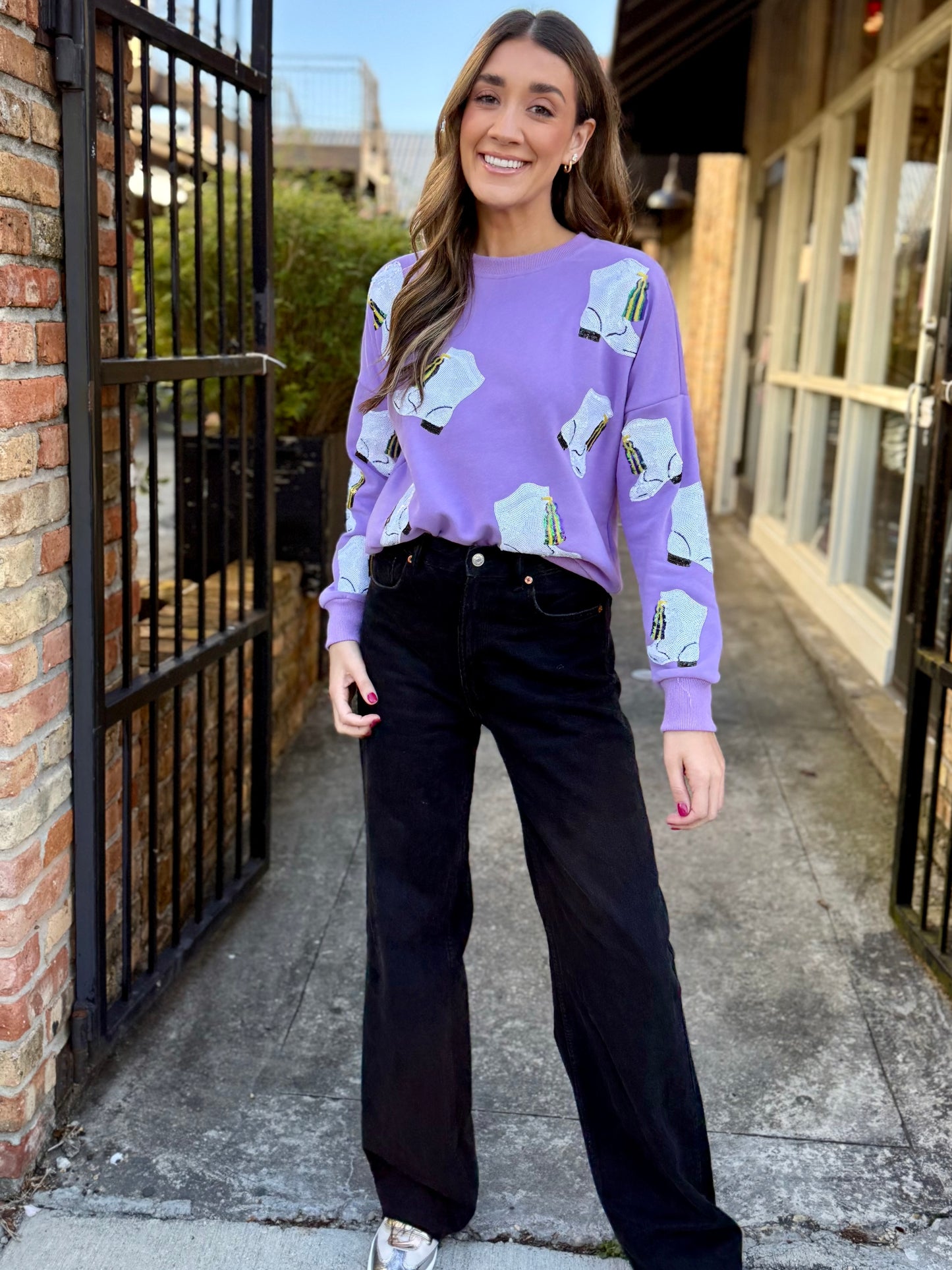 Mardi Gras Boot Sweatshirt