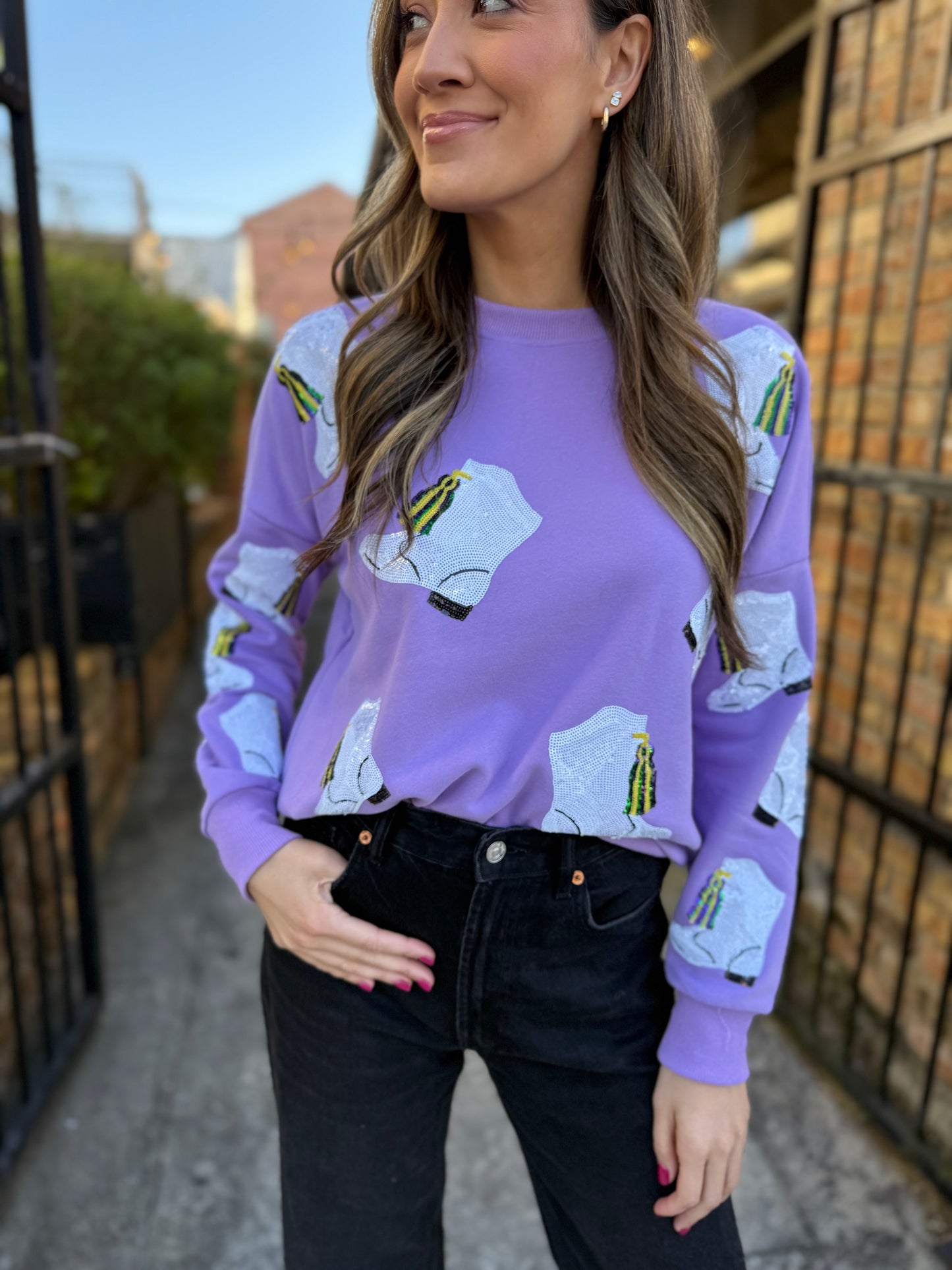 Mardi Gras Boot Sweatshirt