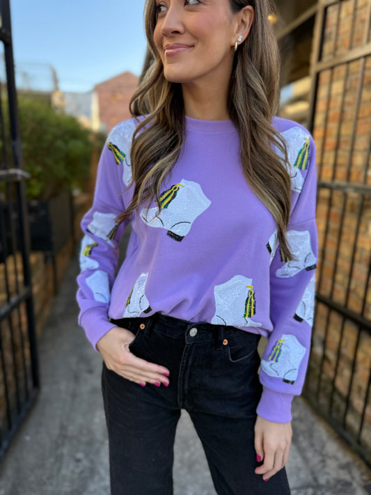 Mardi Gras Boot Sweatshirt