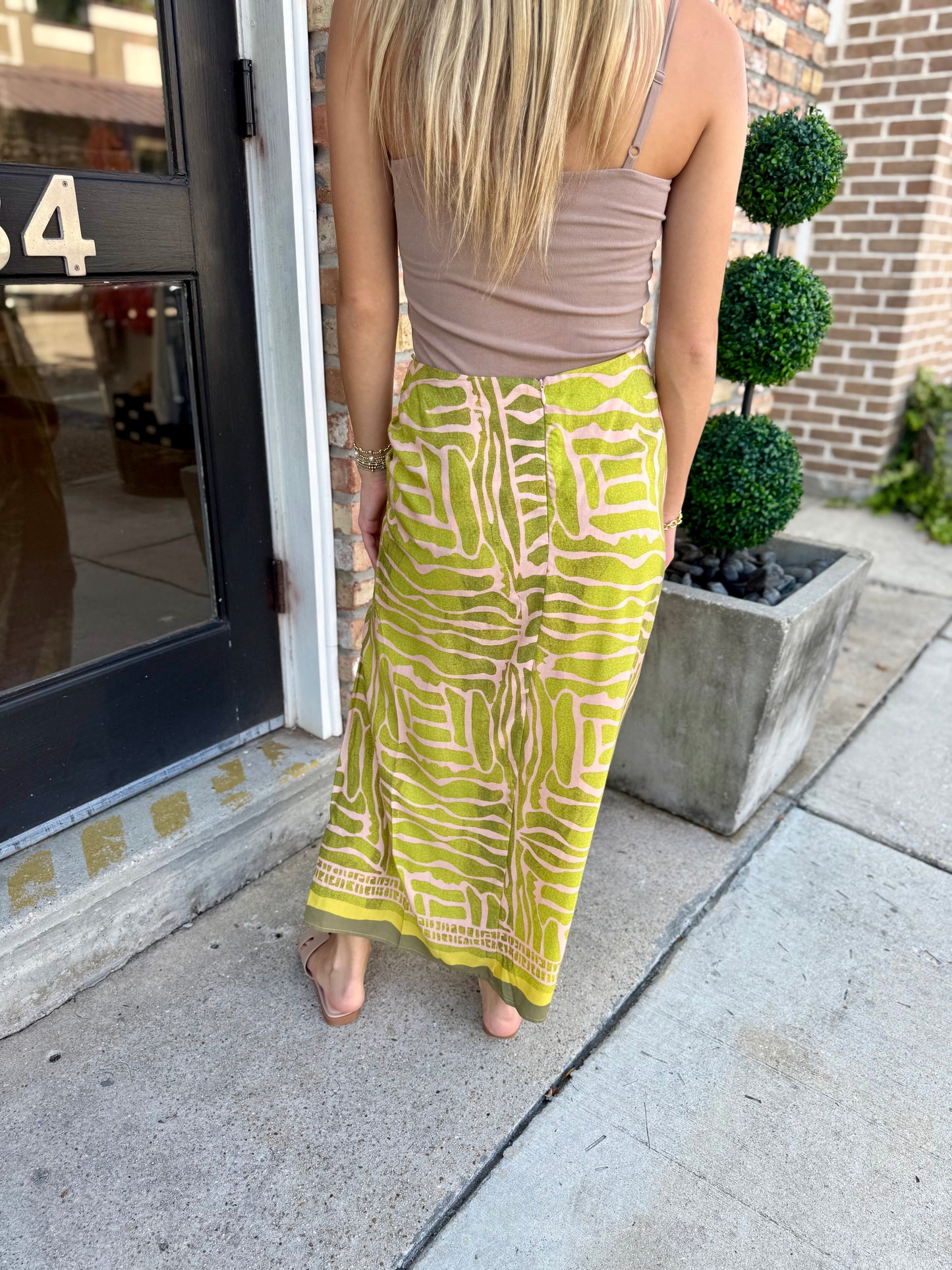Lara Faux Wrap Skirt- Green