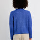 Asymmetrical Cable Sweater- Royal Blue