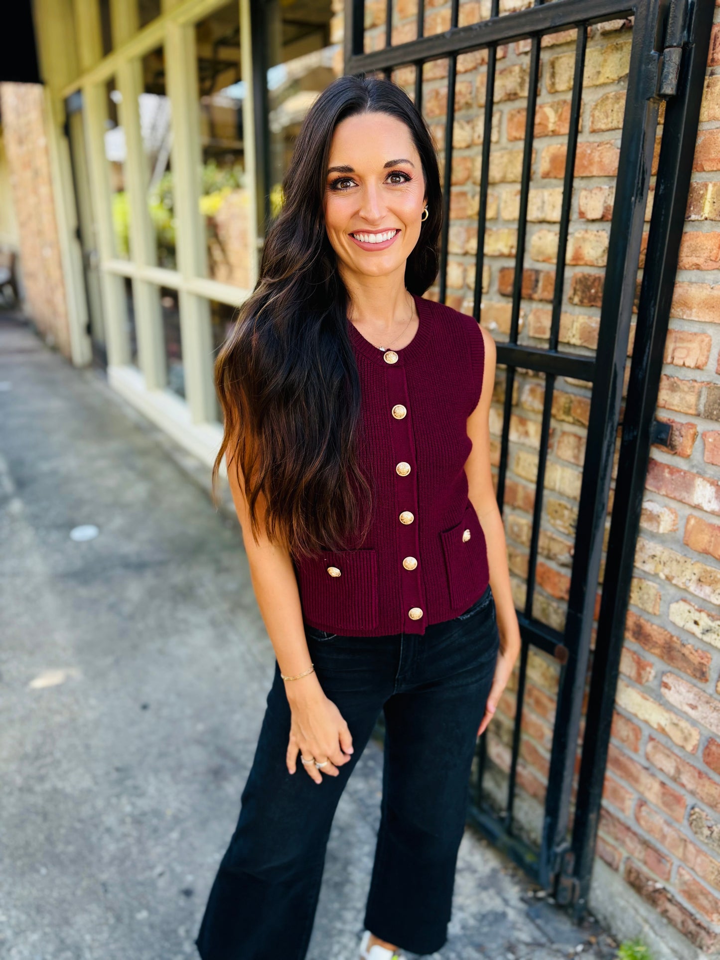 Aliya Sweater Top- Wine