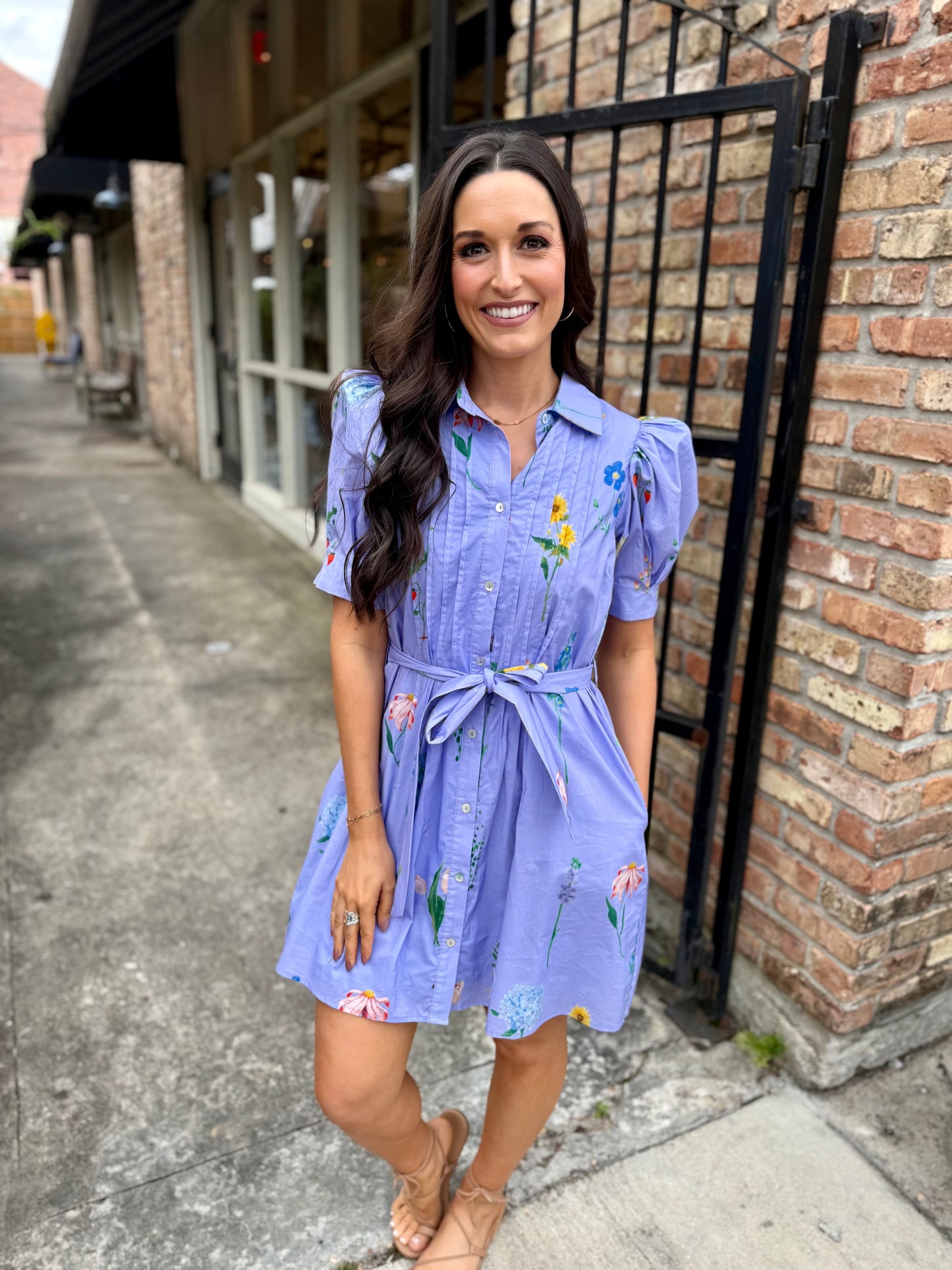 Garden Party Floral Dress- Periwinkle