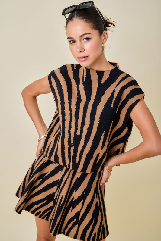 Tiger Boxy Sweater Top