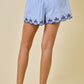 Billiot Eyelet Shorts- Blue