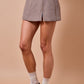 Houndstooth Plaid Mini Skort- Brown/Blue