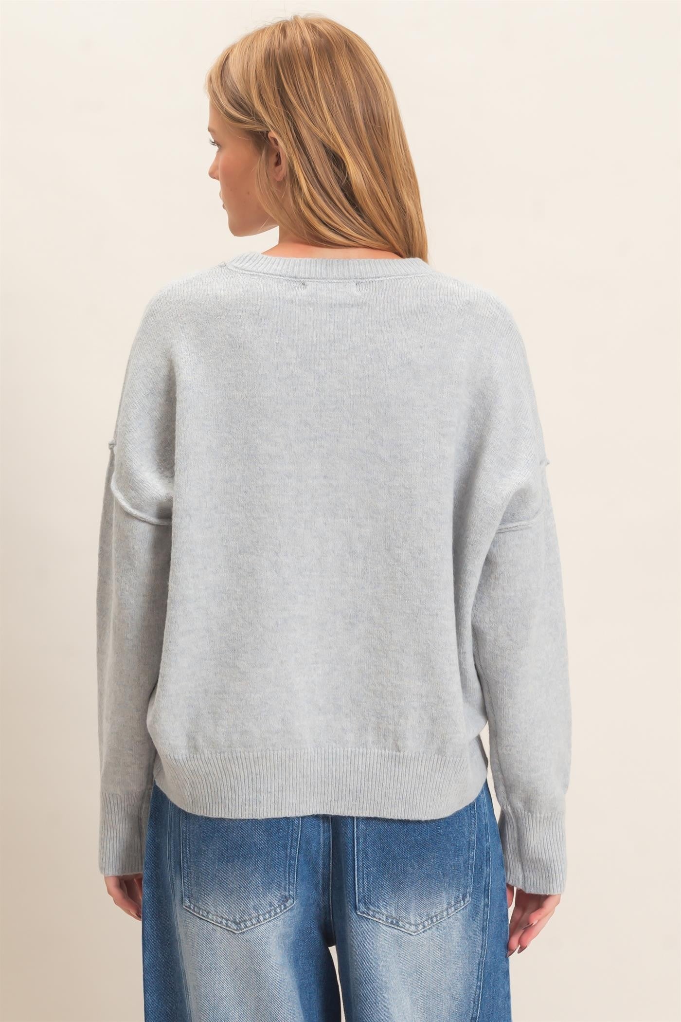 Donnelly Sweater- Misty Blue/Gray
