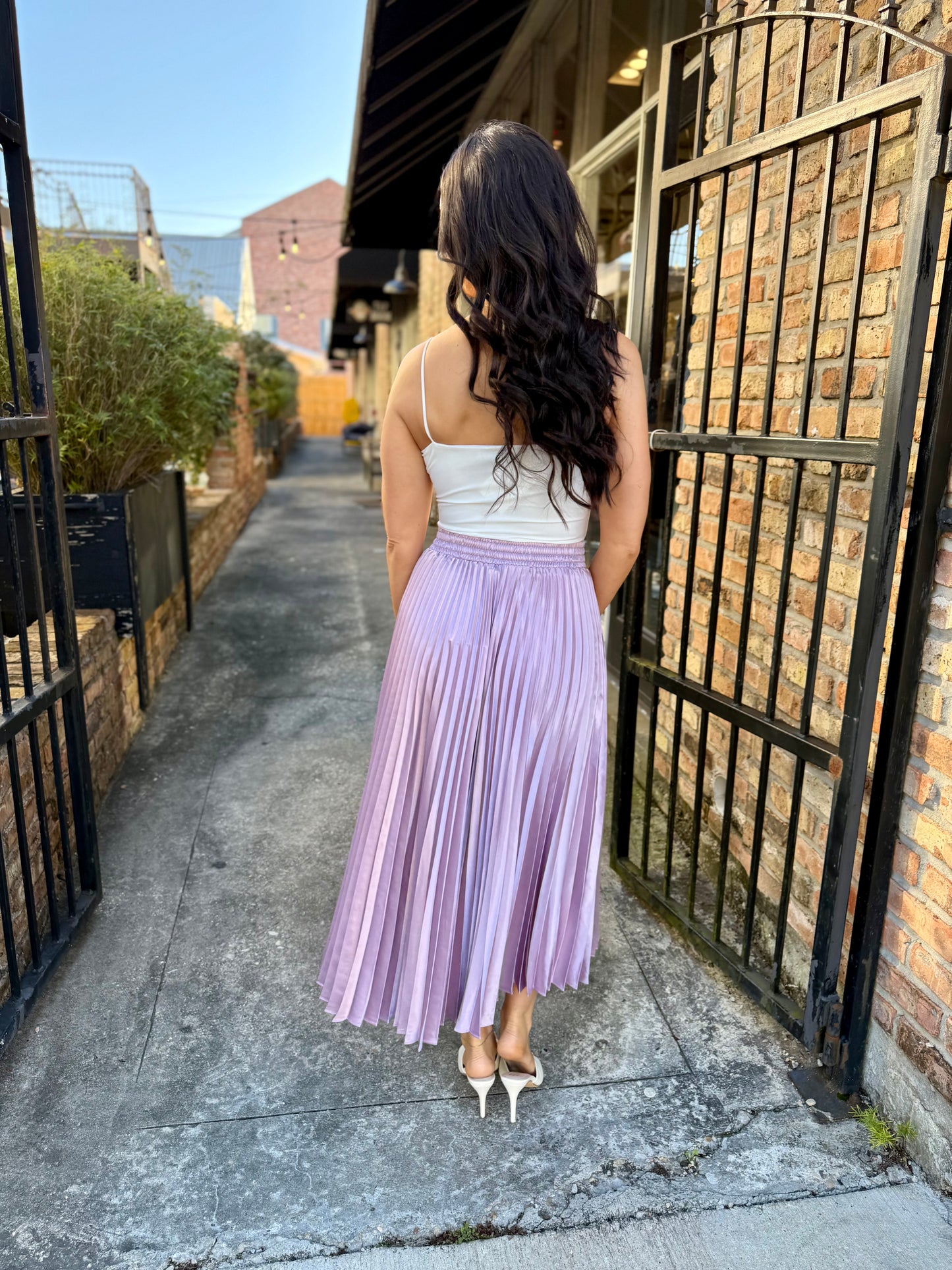 Sunburst Pleated Skirt- Lilac
