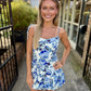 Kyra Mini Dress- Blue Floral