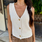 Seven Seas Sweater Vest- Cream