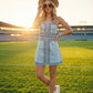 Lina Contrast Mini Dress- Lt Blue/Navy