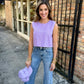 Darby Denim Top- Lavender