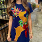 Rudolph Wreath Dress- Navy