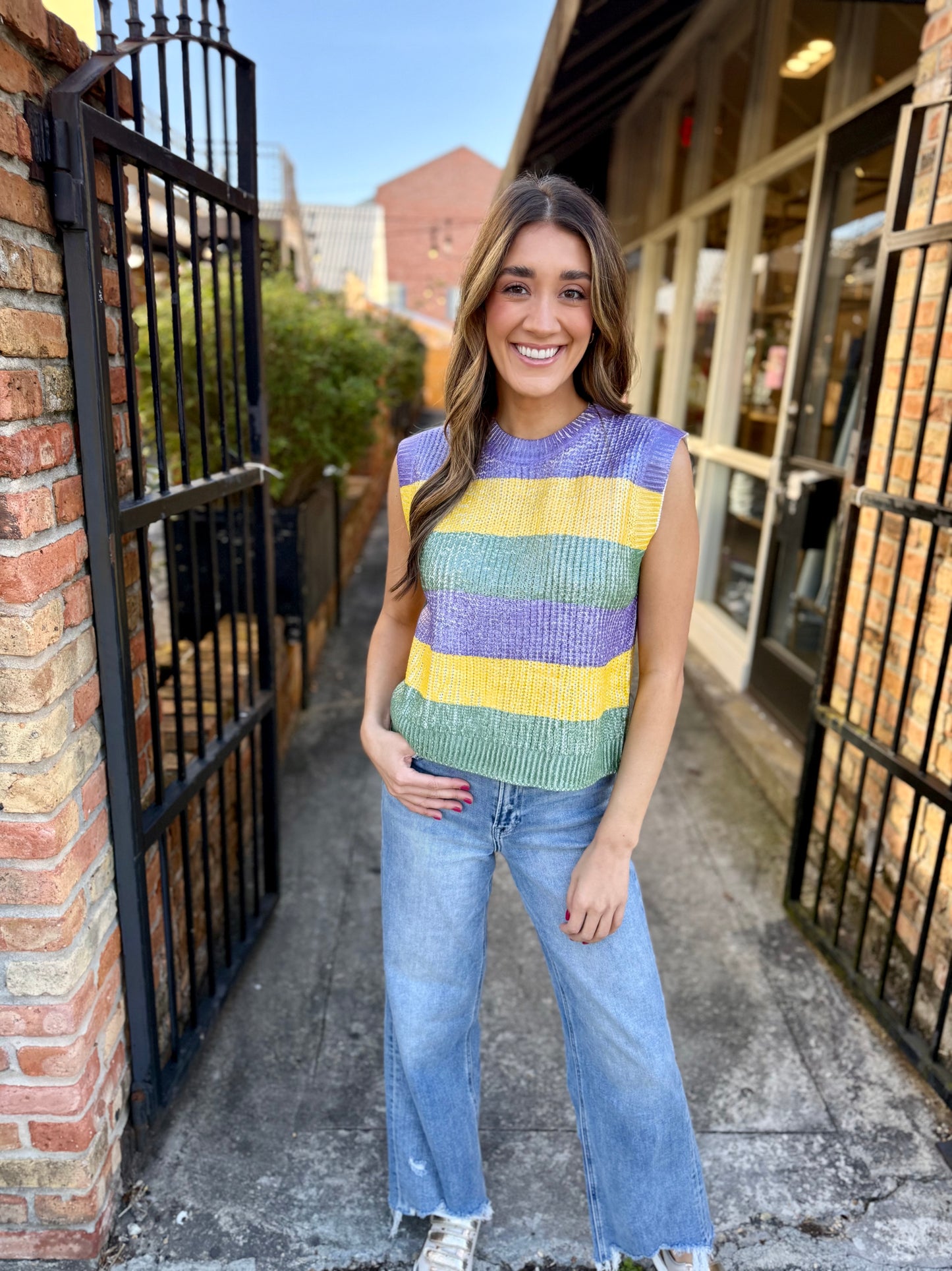 Magazine Metallic MG Stripe Vest