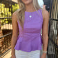 Chad Boatneck Peplum- Purple