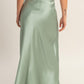 Deano Satin Maxi Skirt- Sage Green