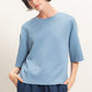 Dalton Loose Fit Top- Dusty Blue