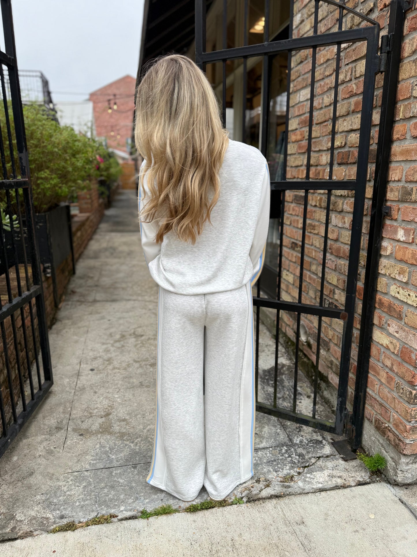 Varsity Striped Cloud Pant- Grey