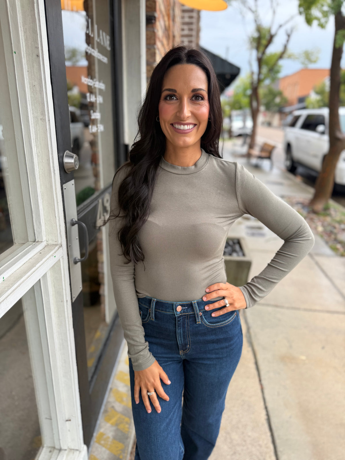 Ronan Crewneck Top- Olive