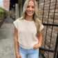Raindrops Cropped Sweater- Light Oatmeal
