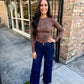 Z Supply Onyx Snake LS Top- Cocoa Bean