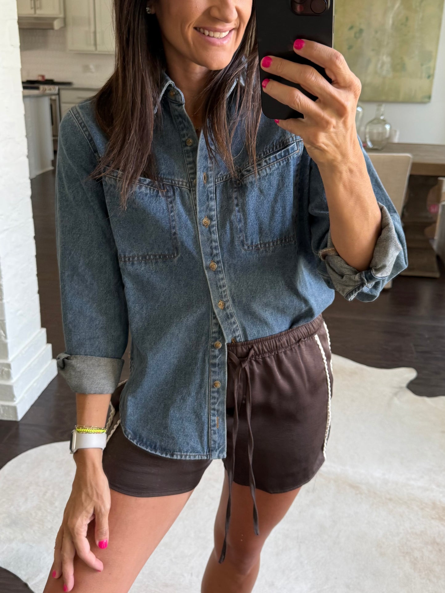 Moore Denim Top- River