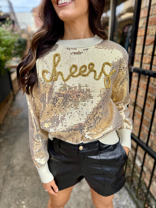 Cheers Sweater- Gold