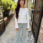 Billie Stripe Brushed Crewneck Top