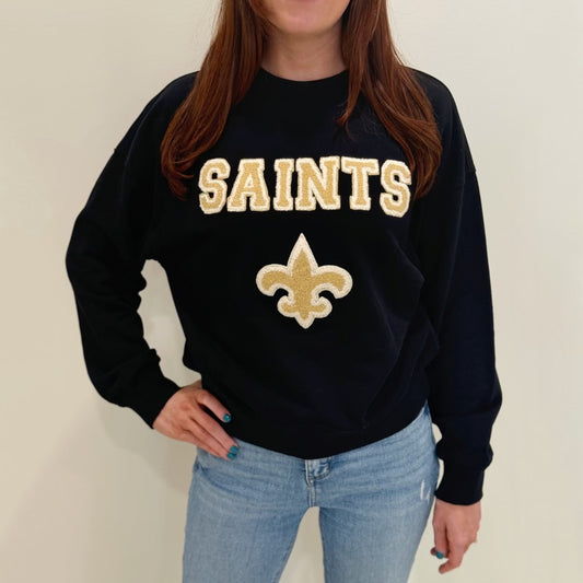 Saints Chenille Sweatshirt- Black