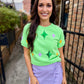 Mardi Gras Stars Top- Green