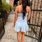 Gina Embroidered Smocked Tiered Romper