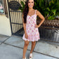 Mina Embroidery Mini Dress- White Combo