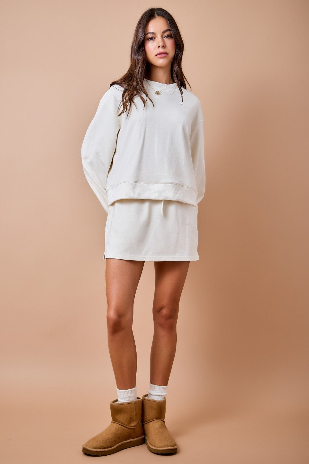 Lounge Mini Skort- Ivory