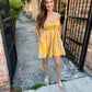 Huddle Striped Smocked Mini Dress- Butter Yellow