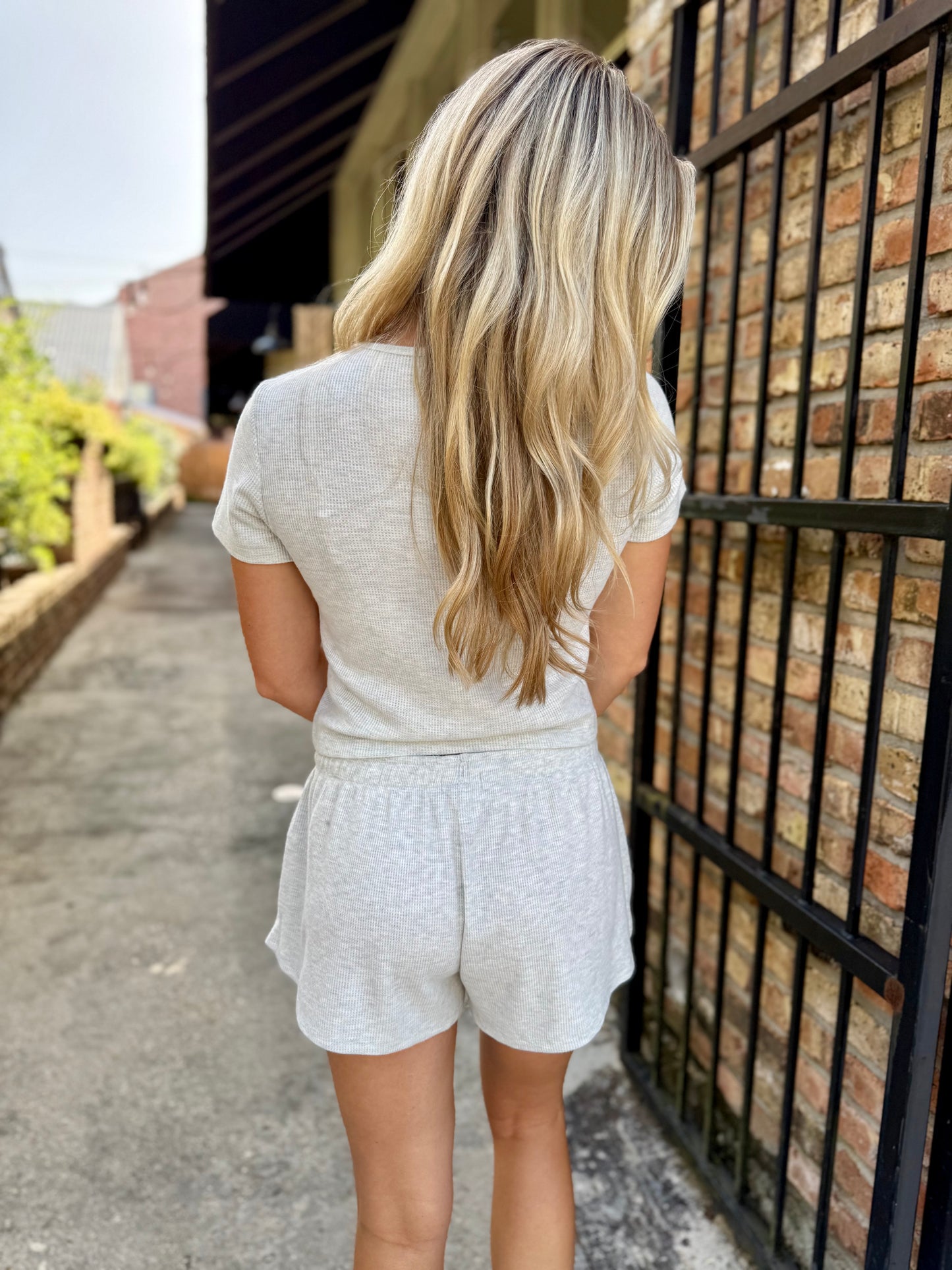 Z Supply Waffle Short- Feather Grey