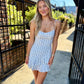Callahan Romper Dress- Blue Rose
