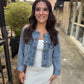 Collarless Denim Jacket