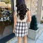 Manhattan Plaid Mini Skirt- Cream