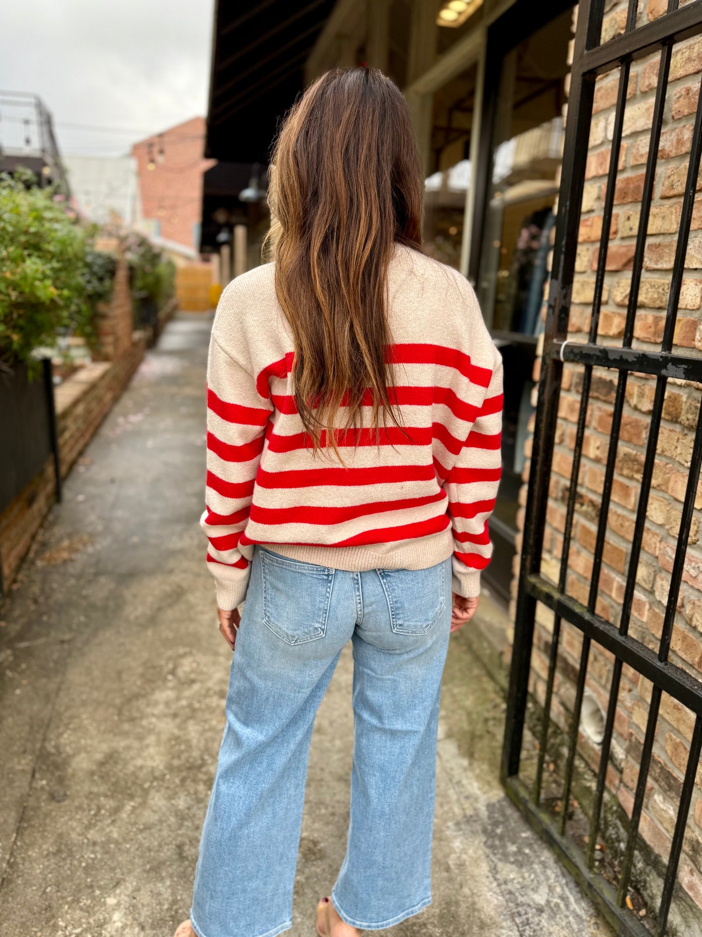 Carlyle Crewneck Sweater- Red