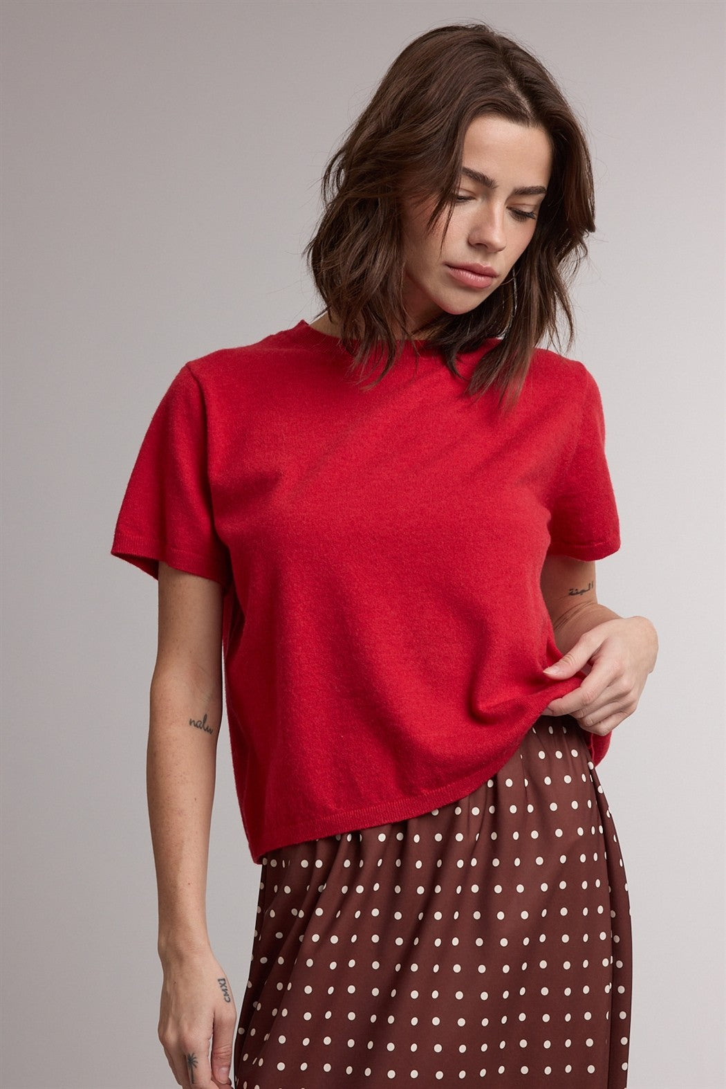 Crystal Sweater Top- Chili